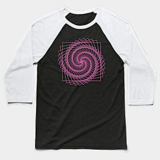 Geometric pink square spiral - relaxing pattern Baseball T-Shirt